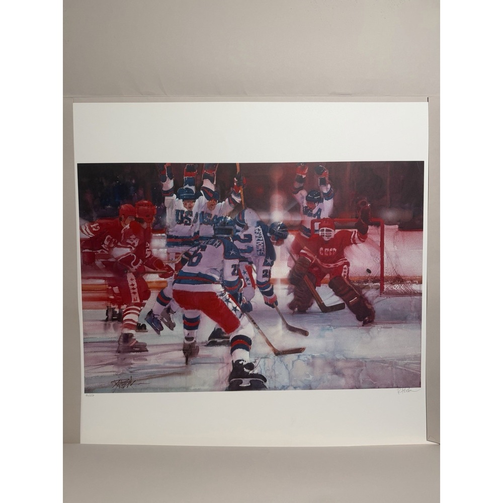 VTG Limited edition lithograph, Ice Hockey, 1983 Olympics, Robert Peak 99/550